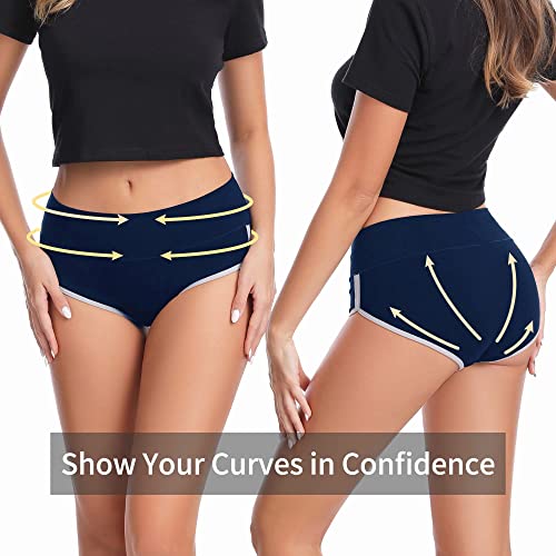 Cailecotton High Waisted Underwear For Women - Cotton Underwear For Women,Womens Brief Cotton Underwear,Women's Panties Black/Blue #TOP4