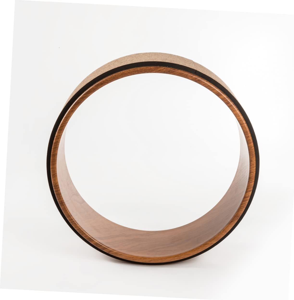 Milisten Natural Cork Yoga Wheel Durable Fitness Roller for Back Bend Massage Yoga Training Tool for Flexibility Strength Essential Circle for Home Workouts