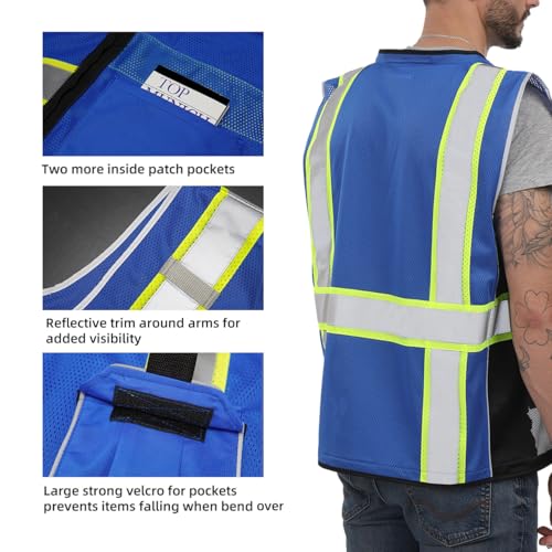 Dib Safety Heavy Duty Reflective Safety Vest Made with 3M Tape Blue Mesh XL by Dib Safety - Used condition - Image 3