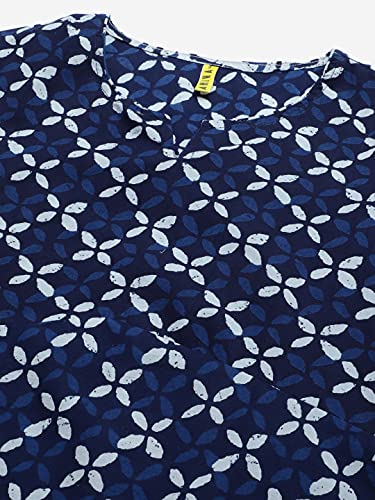 Image of Vaamsi Women's Pure Cotton Geometric Printed Straight Kurta Set With Dupatta | kurta sets for woman