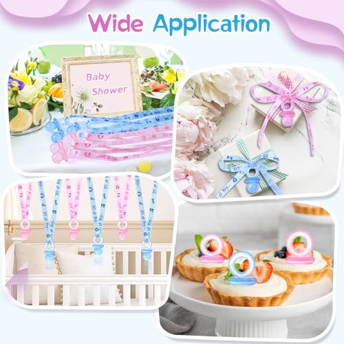 Image of XINHUIDALSQ 100 Baby Shower Pacifiers Necklace, Acrylic Pacifier Necklaces