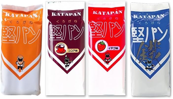 Kurogane Solid Bread, Stick Type, Set of 4 Types, 1 Bag of Each, Plain, Cocoa, Strawberry, Chestnuts, 5 Sheets per Bag, Biscuits, Preserved Food, Emergency Food, Dry Bread