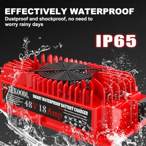 Zekoodl 1200W 48V 18A 18 Amp 48 Volt Golf Cart Battery Charger For Ezgo Rxv & Txt Triangular Plug，Replace Ezgo Charger 48 Volt，3-6H Full Charge Portable Golf Cart Charger thumb #4