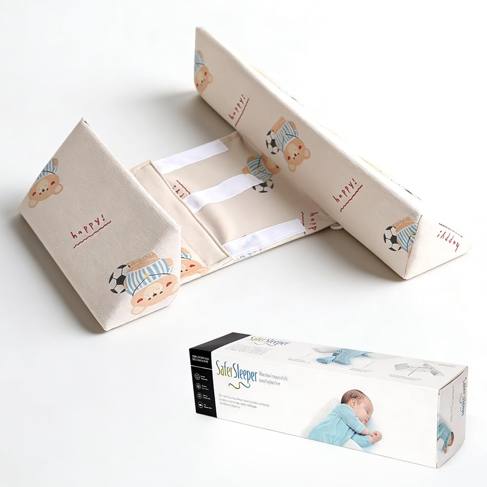 ADDLIVE Cuscino per chi dorme sul fianco, cuscino regolabile e rimovibile, cuscino a cuneo anti-rollo, cuscino di supporto laterale con schienale, orso