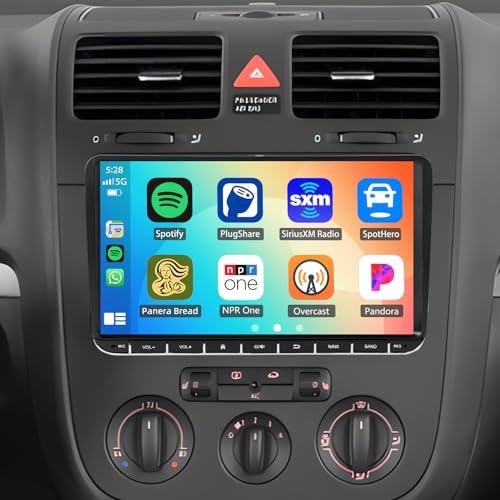 2G+32G Carplay Autoradio per VW Golf 5 6 Passat Jetta Caddy EOS T5 Tiguan Touran CC Polo con Android Auto e GPS, Android 13 Stereo 2 DIN con 9 Pollici Schermo,Bluetooth WiFi SWC + Retrocamera