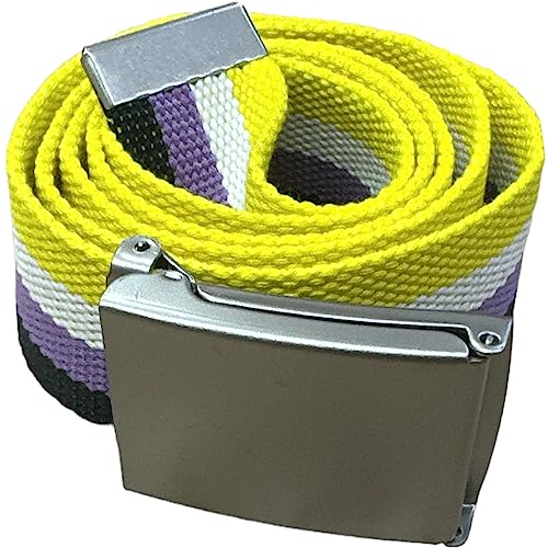 Pride Gone Wild LGBTQIA+ Nonbinary Adjustable Canvas Belt with Bottle Opener Buckle