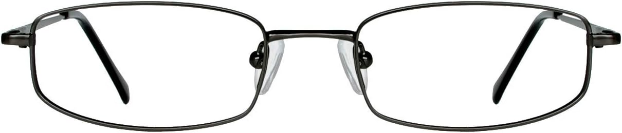 Rectangular Metal Reading Eyeglasses (+ 0.50 Diopter Strength, Black)