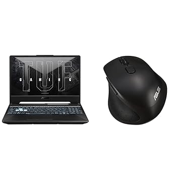 ASUS TUF Gaming A15, 15.6-inch (39.62 cms) FHD 144Hz, AMD Ryzen 5 4600H, 4GB NVIDIA GeForce?GTX 1650, Gaming Laptop, FA506IHRB-HN079W + ASUS MW203 Wireless Silent Mouse (Black)