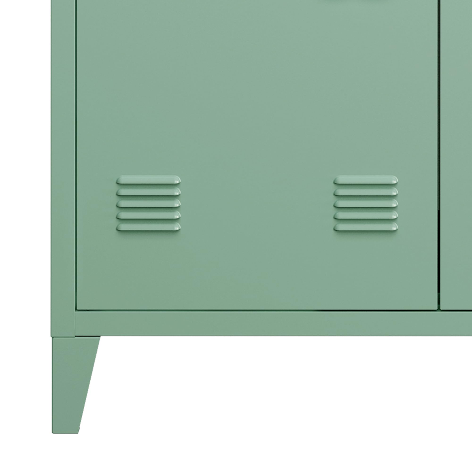 [en.casa] Casier de Bureau Métallique Armoire à 2 Portes Meuble de Rangement pour Bureau Atelier Chambre Acier Laminé à Froid 90 x 80 x 33 cm Vert Pastel Mat