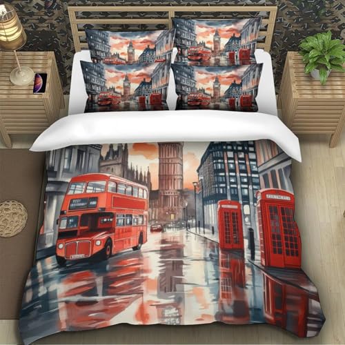 Housse de couette paysage urbain pour décoration chambre ado et adulte - 5