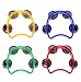 MOTZU 4 Pack Plastic Musical Percussion Tambourines, Dual Alloy Recording Combo Tambourine, Cutaway Half Blossom with 4 Bells Comfortable Teaching Toys for Kids, Adults, Multicolour