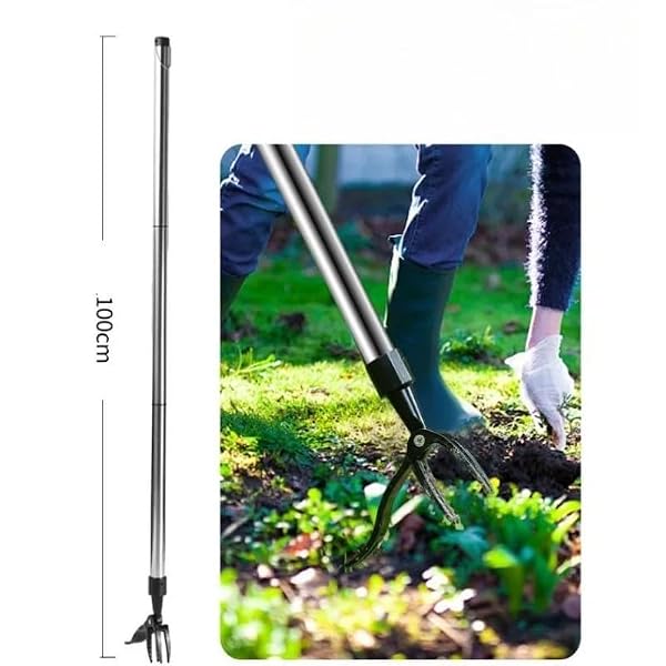 Deashun Stand Up Weed Puller Tool with Long Handle for Garden Lawn,Weed Picker Adjustable Long Handle Up to 39inch Weed Remover Tool Without Bending or Kneeling by Deashun - Used condition - Image 5