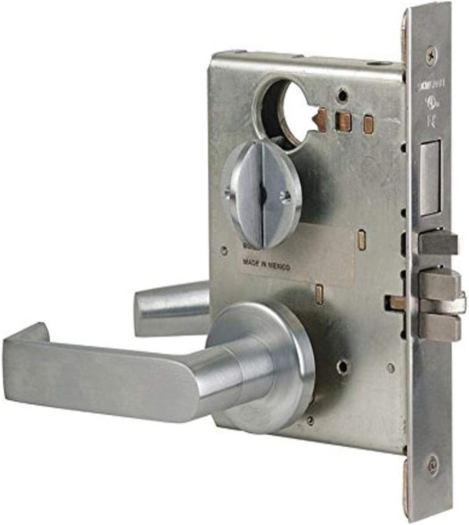 Schlage L9453P 06A 626 C123 Keyway Series L Grade 1 Mortise Lock, Entrance Function, C123 Keyway, 06A Design, Satin Chrome Finish