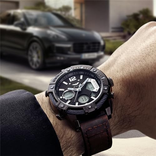 Image of FEICE Men's Chronograph Sport Watch Japanese Quartz Analog-Digital Waterproof Watches Multifunctional Luminescent Industrial Style Punk Watch