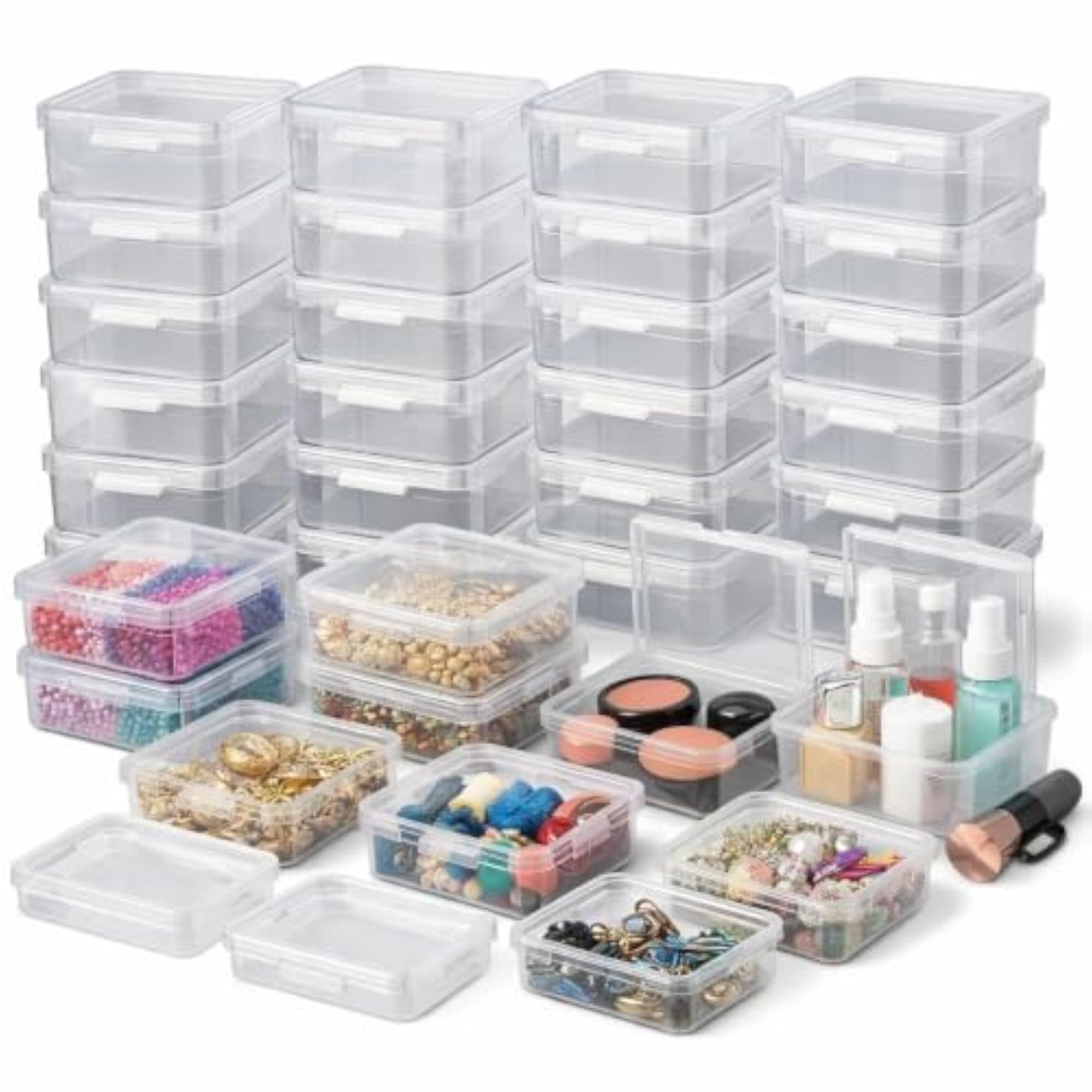 Jewellery Organiser Box Set, 14-Piece Transparent Containers
