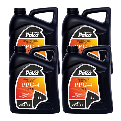 Image of PALCO PPG-4 15W40 | API:CF-4 /SJ & MB 228.1 Multigrade Engine oil for Diesel Commercial Road Transport Off Highway Vehicles | New Generation Automotive Vehicles | 5 Litres (Pack 4)
