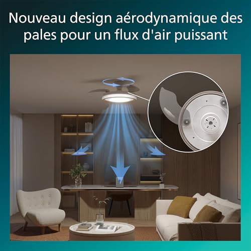 Ventilateur De Plafond Philips Bliss – 106 cm, LED Réglable, Télécommande - vue 5