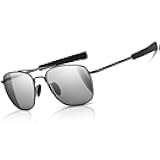 SUNGAIT Men's Military Style Polarized Pilot Aviator Sunglasses Bayonet Temples