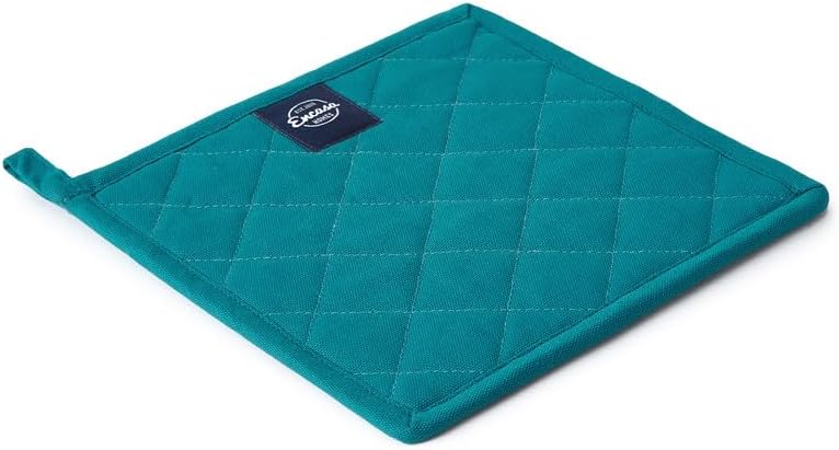 Miniatura 3 de Encasa XO Juego de 2 soportes para ollas de algodón resistentes al calor con lazo para colgar, azul azul, almohadilla térmica acolchada multiusos