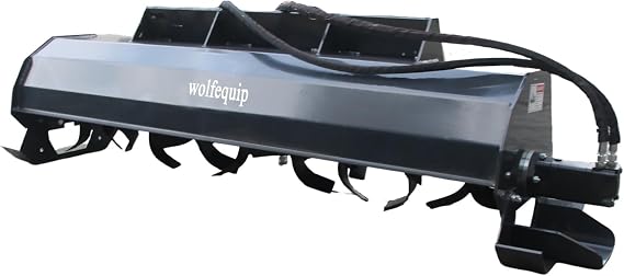 72 Rotary Tiller Hydraulic Skid Steer Attachments Cultivator Garden Lawn with 36Pcs 7 Blade Heavy Duty Quick Attach, US Stock