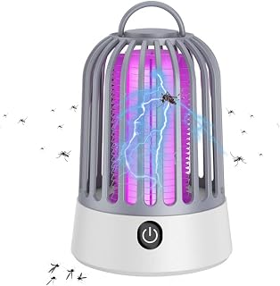 Mosquito Killer Lamp, Electric Fly Killer, 5W Mosquito Fly Zapper for Indoor Outdoor, 3000V Powerful UV Electric Mosquito Killer for Mosquitoes, Wasps, House Flies,Gray