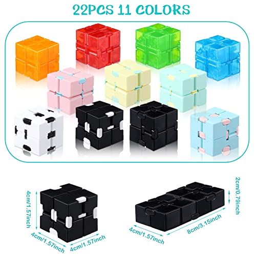 22 Pieces Fidget Toy Cube, Handheld Cube Anxiety Relief Cube Flip Toys Fidget Toy Fidget Blocks For Adults Relieve Stress And Kill Time (Multicolored) #TOP1