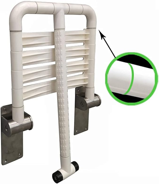 Grab Bar，Toilet Elderly Safety Wall Chair, Barrier-Free Bathing Seat for The Disabled, Bathroom Folding Stool Wall Shower Stool, Stainless Steel + Abs Plastic, Easy to Install/423443Cm