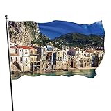 sizilien dorf haus 1 euro 100 % Premium-Polyester. Nur Gartenflagge, Flaggenständer nicht im Lieferumfang enthalten.