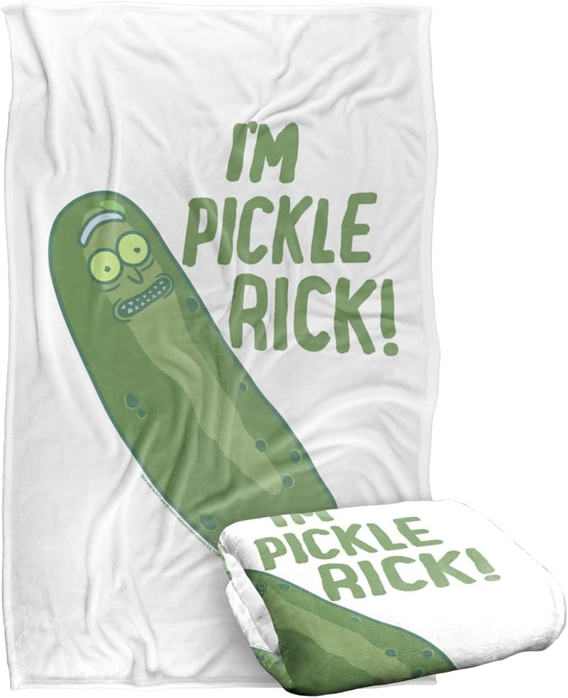 Rick and Morty Blanket, 50"x60" The Pickle Rick Silky Touch Super Soft Throw Blanket