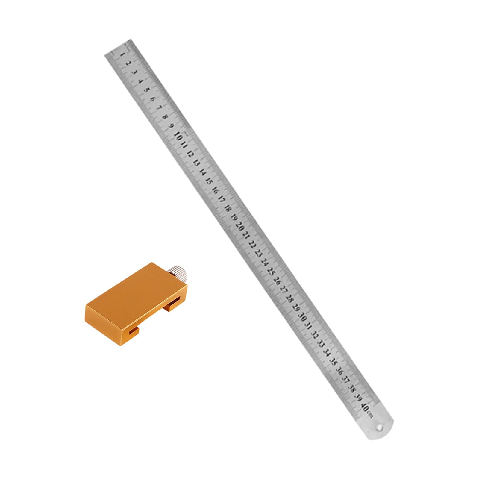Hdoytxxm 40Cm Aluminum Woodworking Ruler With Positioning Block Carpenter Measuring Tool For Measurement In Carpentry Projects Accuracy Woodworking Measuring Ruler