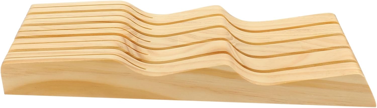BESTOYARD 1pc Knives Storage Rack Khaki Beech Drawer Holder for Kitchen and Restaurant for Organizing Kitchen Knives and Protecting Blades from Damage