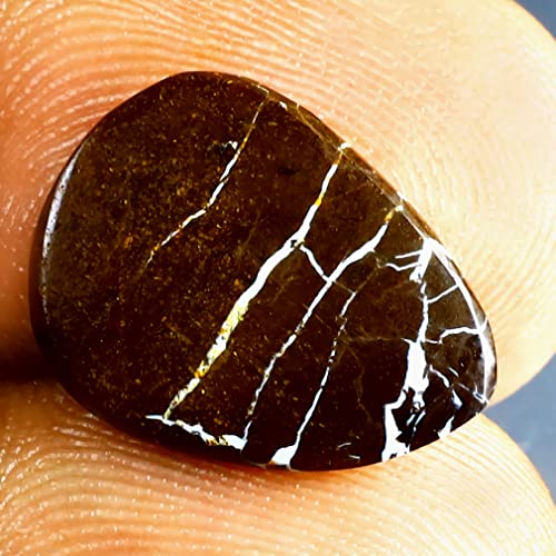 Opale boulder naturelle 5.85 ct, forme poire cabochon, cadeau d'exception - 2