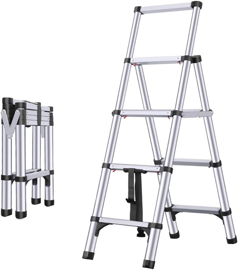 Telescopic Ladder Extension Ladder,Aluminum Telescoping Ladder, for Roof Office Home Household Daily Loft Lighweight Portable Max Load 100kg to Pursue Happiness Keep it in Mind