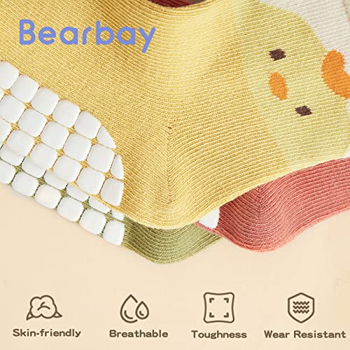 Image of Non-Slip Toddler Grip Crew Socks with Anti Skid Soles