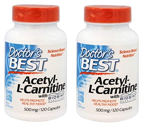 Doctor's Best Acetyl-L-Carnitine, 500 mg, 120 Veggie Caps Pack of 2 Doctor's Best Acetyl-L-Carnitine, 500 mg, 120 Veggie Caps Pack of 2