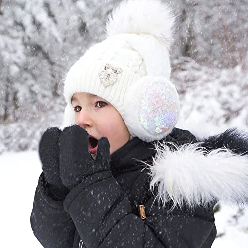 FGSS Kids Winter Stretch Knitted Mittens - Thick Warm Gloves for Boys Girls 4-7 Yrs2