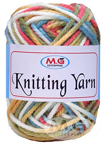 Image of M.G Enterprise Knitting Yarn Thick Chunky Wool, Multi Christmas 400 gm Best Used with Knitting Needles, Crochet Needles Wool Yarn for Knitting. by M.G Enterprise