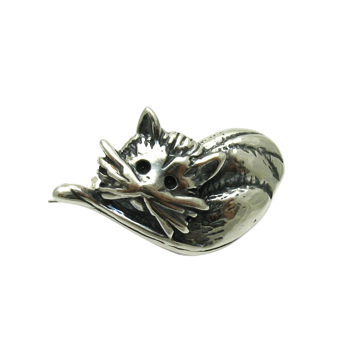 Broche en argent massif 925 Chat A000093 Empress