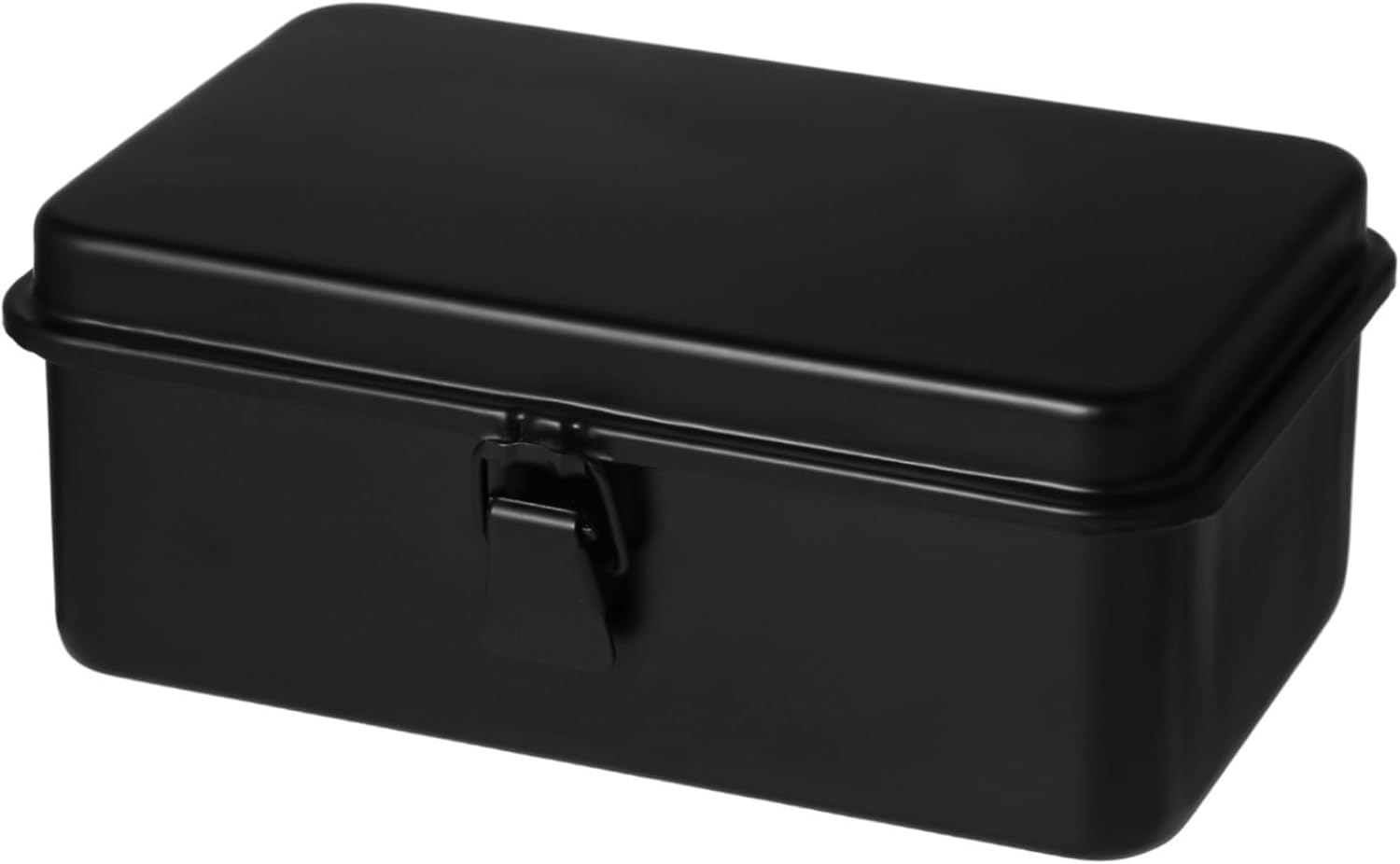 Steel Container with Hinged Lid, Empty Hinged Metal Tool Box, Metal Storage Organizer for Stationary, Pens, Metal Fittings, Pegs, Rectangular Metal Box for Office Supplies, Scrapbook Stamps