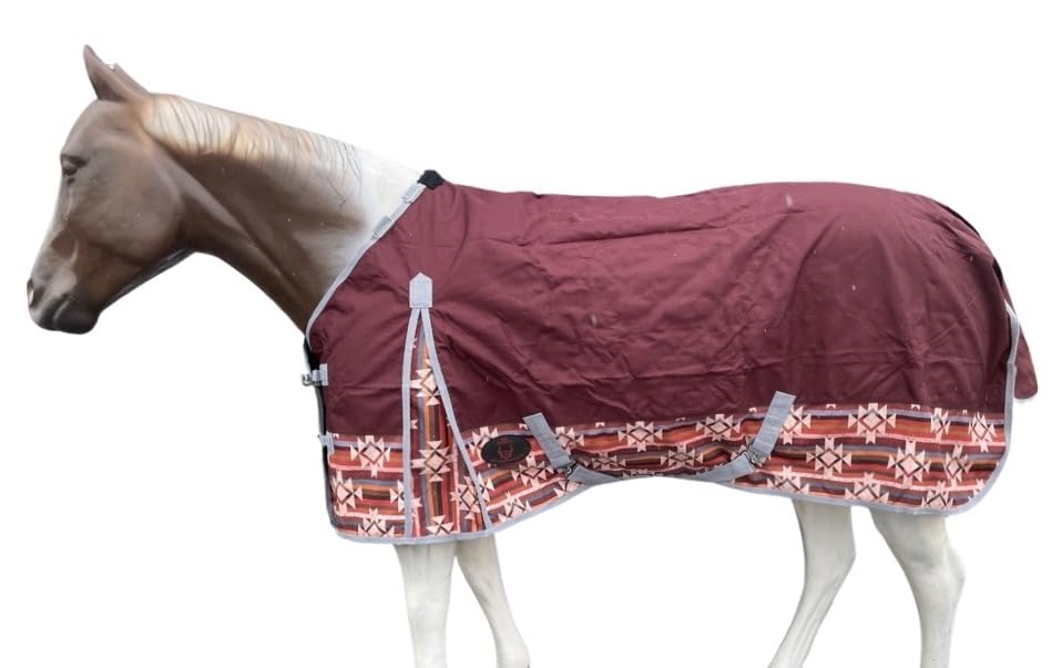 Image of 1200 Denier RAIN Sheet | RAINSHEET (Waterproof & Breathable) (Maroon with Aztec Bottom, 78)