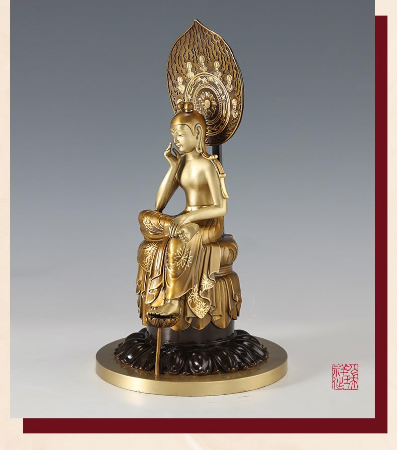 Amazon｜【弥勒菩薩】真鍮製 仏像 弥勒菩薩半跏思惟像 高32cm(B)｜仏像