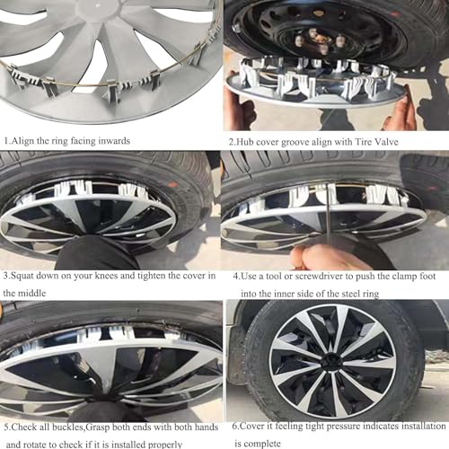 YOLOCKEY 16" Blue Wheel Rim Cover Hubcaps Replacement R16 Hub Caps Snap On Universal Wheel Rim Cover ABS Exterior Accessories for Car Trunk SUV Set of 4 by YOLOCKEY - Image 5