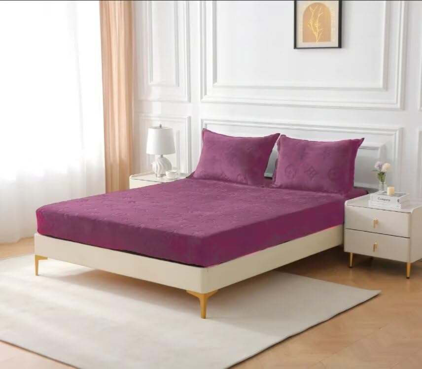 Milk Velvet Sheet 3-Piece Set(Include 1 Fitted Sheet &amp; 2 Pillowcases)-Truly Soft Milk Fluff Fitted Sheet