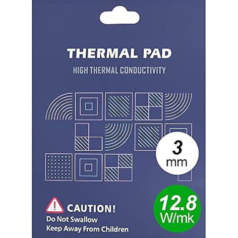 KARSEEN Thermal Pads,85x45X2mm Reusable Thermal Conductive Silicone Pad 12.8w/mK Thick 0.5/1/1.5/2/2.5/3 For Tich GPU Heatsink CPU Chip Heat Conduction or LED Heat Conduction (3mm) Cover