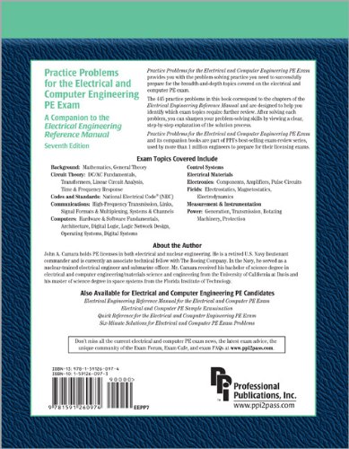 Miniatura 2 de Practice Problems for the Electrical Engineering PE Exam: A Companion to the Electrical Engineering Reference Manual, 7th ed. Séptimo Edición