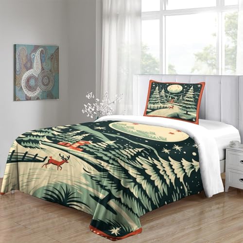 Housse de couette Noël timbre vintage impression 3D haute qualité