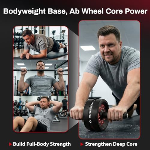 VINSGUIR Ab Roller Wheel, Abs & Core Workout Equipment for Home Gym with Knee Pad Accessories, Abdominal Wheel for Full-body Strength Training