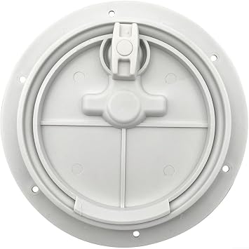 Marine Deck Hatch Cover, 6 Inch Plastic Inspection Lid with Rotating Handle, Leak-Proof O- Seal for Boat Yacht RV Storage accessing