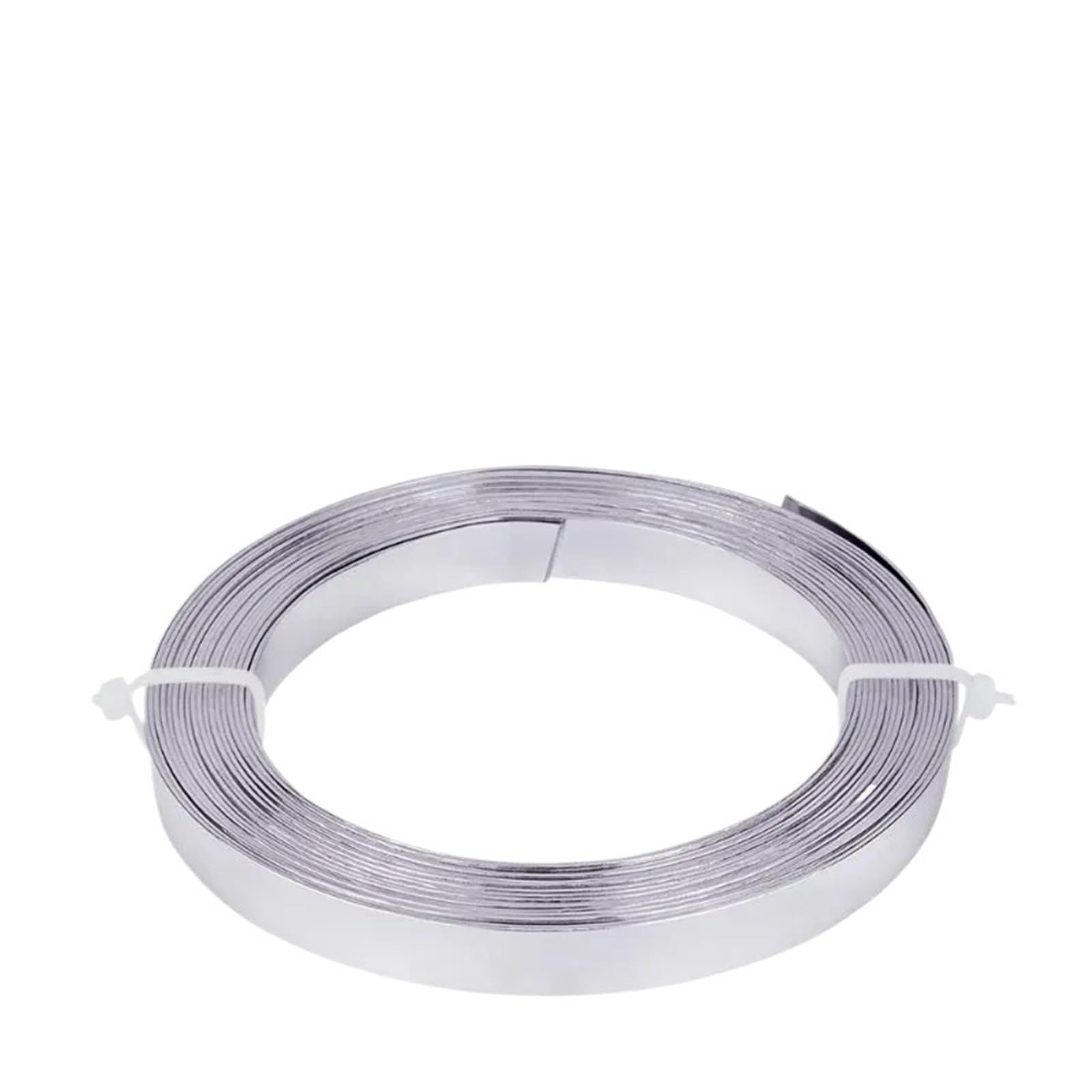 Filo Alluminio 32 Piedi, 2 Rotoli, 3,0 mm di Larghezza, Filo di Alluminio Piatto for Gioielli, Calibro 18, for castoni, sculture, Armature e creazione di Gioielli.(AECH-03629)