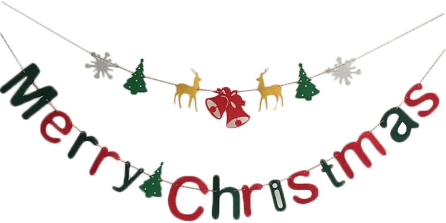 Dosige Bannière De Noël Banderole Fleur De Noël Bannière Joyeux Noël  Drapeaux De L'alphabet : Amazon.fr: Cuisine Et Maison